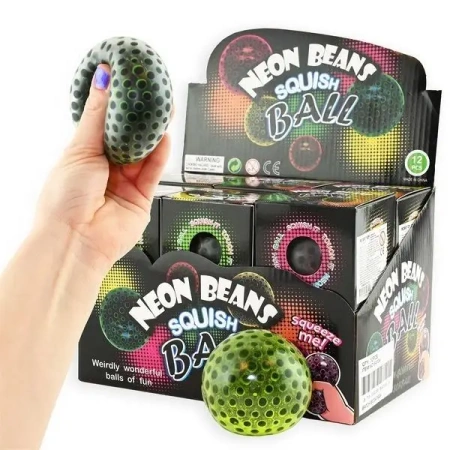 Sensoryczny gniotek z kulkami Neon 7cm MIX - Robe