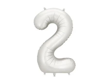 Balon foliowy cyfra 2 86cm srebrny - PartyDeco