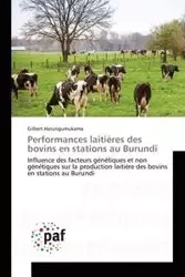 Performances laitières des bovins en stations au burundi - HATUNGUMUKAMA-G