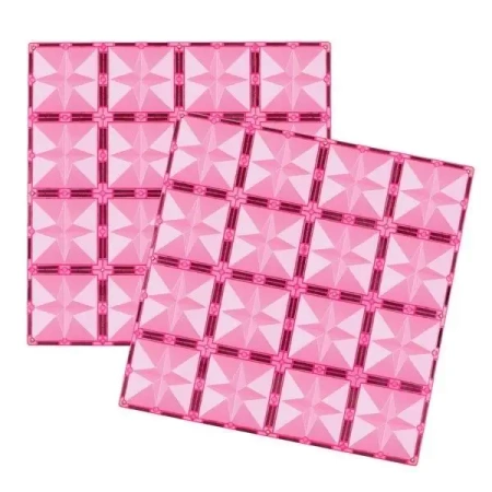 Klocki magnetyczne 2 płyty różowe 30x30 cm - Coblo