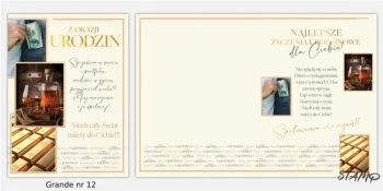 Karnet Grande + koperta wzór nr 12 Urodziny - Stamp