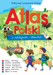 Atlas Polski z naklejkami i plakatem - praca zbiorowa