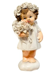 Figurka Aniołek z kwiatami 8cm - Art Sacrum
