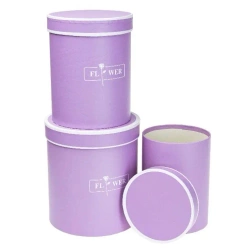 Pudełko Flower Box 3szt purpurowy ROZETTE