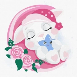 Malowanie po numerach - Śpiący króliczek 30x30cm - Ideyka