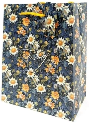 Torebka ozdobna matowa 18x23x10cm Kwiaty - Fresh