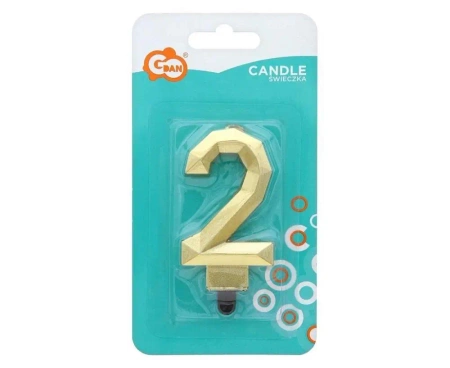 Świeczka Cyfra 2 Diament 7.6cm - Godan