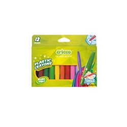 Kredki woskowe plastikowe 12 kolorów - Cricco