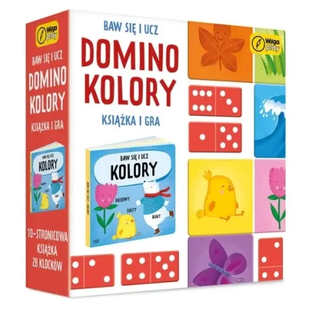 Baw się i ucz Domino Kolory Gra i książka - Wilga Play