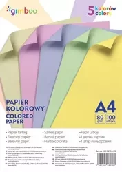 Papier kolorowy A4 5 kolorów 100szt - Gimboo