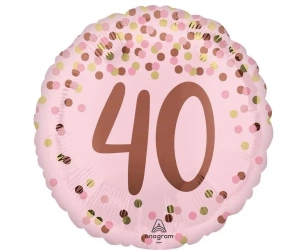 Balon foliowy Pretty pink 40th Birthday 46cm - Anagram