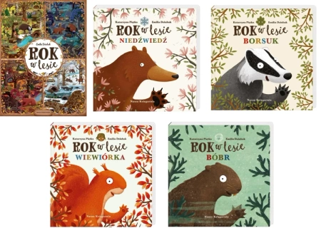 Pakiet Rok w lesie + Wiewiórka +Bóbr + Borsuk + Niedźwiedź Emilia Dziubak - Emilia Dziubak, Katarzyna Piętka