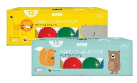 Farby plakatowe 12 kolorów 20ml BB Kids - INTERDRUK