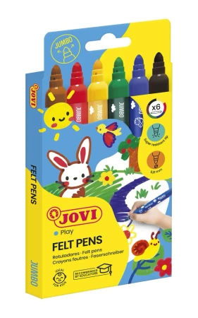 Flamastry maxi 6 kolorów - JOVI