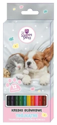 Kredki ołówkowe trójkątne The Sweet Pets 12 kol. - Beniamin