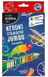 Kredki trójkątne grube 12 kolorów KIDEA - DERFORM