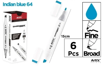 Marker Chromax z 2 końcówk. indian blue 64 (6szt) - Artix