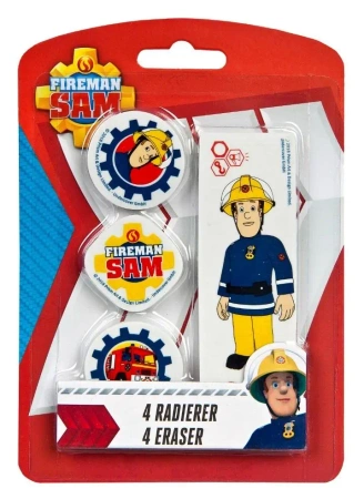 Strażak Sam Gumki do ścierania 4szt - Cass film