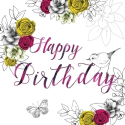 Karnet Swarovski kwadrat CL1401 Urodziny kwiaty - Clear Creations