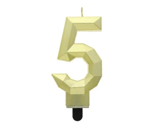 Świeczka Cyfra 5 Diament 7.6cm - Godan