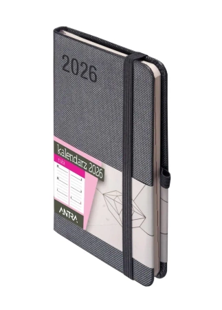 Kalendarz 2026 A6 Rubi grafitowy TDW - Antra