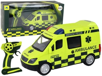 Ambulans R/C światło żółty - Leantoys