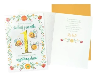 Karnet B6 Urodziny Roczek (pszczółki) - Kukartka