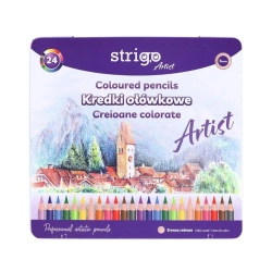 Kredki ołówkowe okrągłe Artist 24 kolory - Strigo