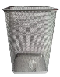 Kosz kwadratowy duży srebrny - NET