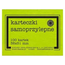 Karteczki samoprzylepne Fluo 38x51mm 100K zielone - Ziemia Obiecana