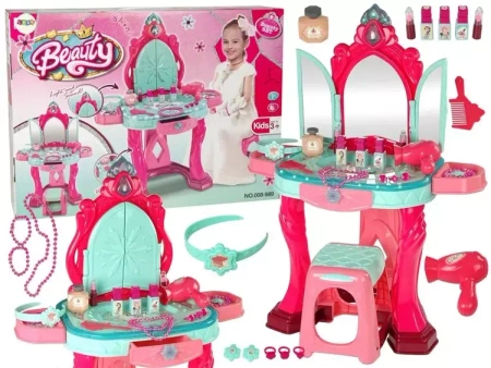Toaletka z lustrem różowa - Leantoys