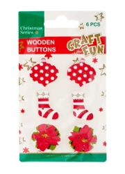 Ozdoba drewniana guzik skarpeta - Art. dekoracyjne