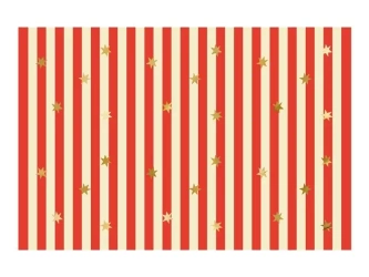Obrus papierowy Pasy z gwiazdkami 180x120cm - PartyDeco