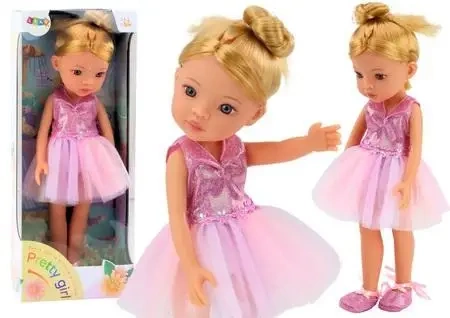 Lalka baletnica w różowej sukience 33cm - Leantoys