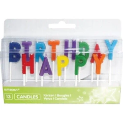 Zestaw świeczek "happy birthday" kolorowe - Amscan