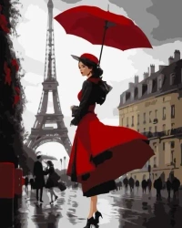 Malowanie po numerach - Paryski deszcz 40x50cm - Qbee