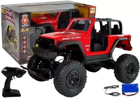 Jeep zdalnie sterowany czerwony - Leantoys