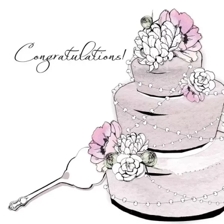 Karnet Swarovski kwadrat CL1205 Ślub Tort - Clear Creations