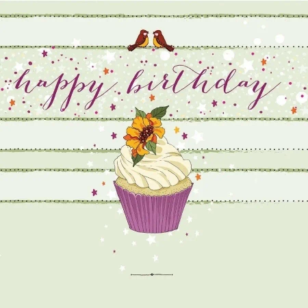 Karnet Swarovski kwadrat CL0204 Urodziny muffinka - Clear Creations