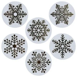 Naklejki papierowe na taśmie Śnieżynki 25mm 500szt - Titanum