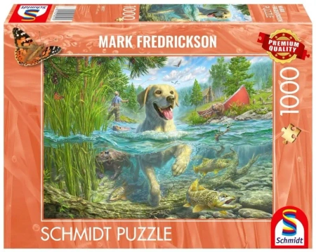 Puzzle PQ 1000 Mark Fredrickson Labrador na rybach - Schmidt