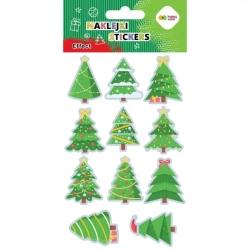 Naklejki Xmas tree 10x20cm HAPPY COLOR - GDD