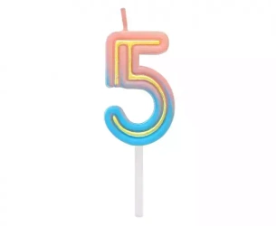 Świeczki Urodzinowe Cyferki 5 Neon Go B/c
