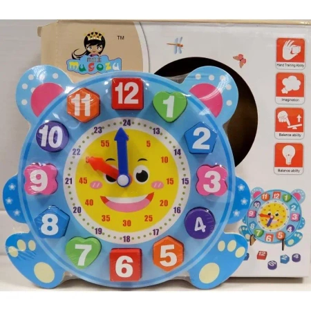 Zabawka edukacyjna drewniana zegar - Macyszyn Toys