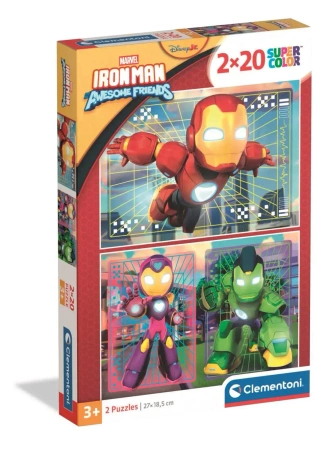 Puzzle 2x20 Super Kolor Iron Man And His Awesome - Clementoni