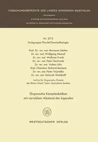 Organische Komplexbildner mit variablem Abstand der Liganden - Stetter Hermann