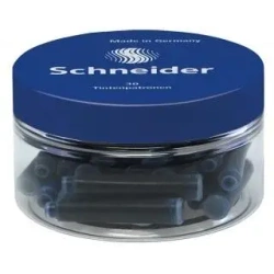 Naboje do piór niebieskie plastikowy słoik 30szt - Schneider