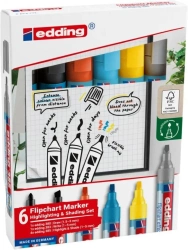 Marker do efektów na flipchartach 6 kolorów - Edding