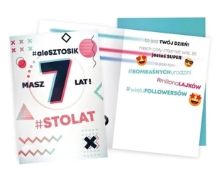 Karnet Urodziny 7 emotki - Kukartka