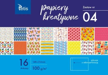 Papiery kreatywne A5/16K zestaw 4 - Tetis